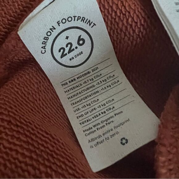 Allbirds R&R Cotton Blend Hoodie Sweatshirt in Terracotta Medium - Picture 11 of 11